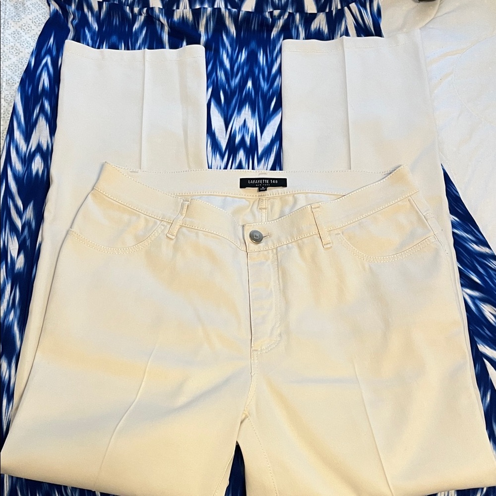 Lafayette 148 New York Cream Trousers 6